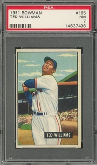 1951 Bowman #165 Ted Williams – PSA NM 7